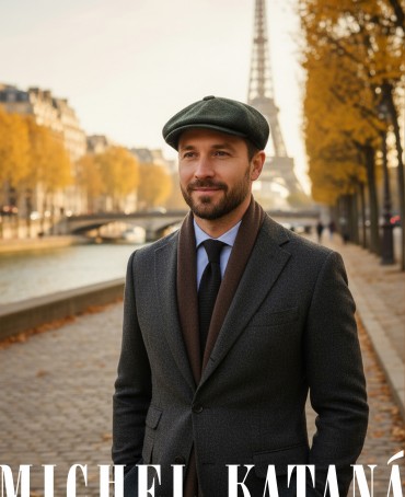 Кепка с козырьком, 8ми-клинка Мужская-Унисекс TWEED EDINBURG MOSS из твида (Плотная Костюмно-Блейзерная ШЕРСТЬ) TWEED.8-EDINBURG/MOSS